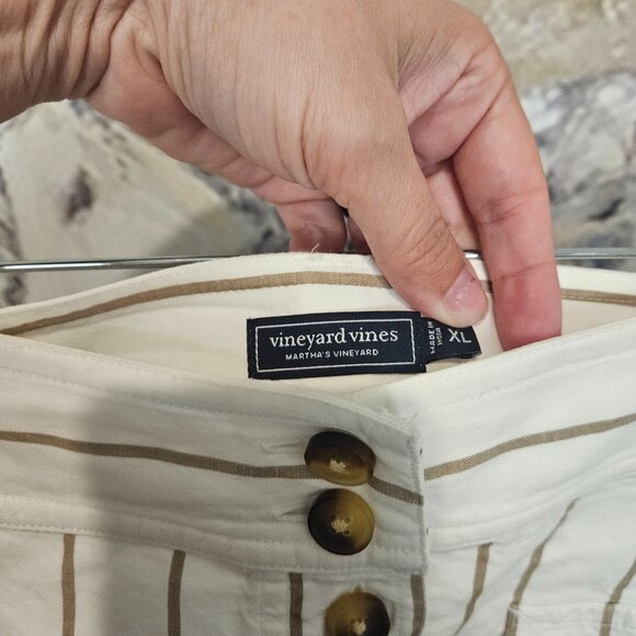 NWT Vineyard Vines Cargo Pocket Mini Skirt Striped Size XL Linen Blend - Picture 4 of 8